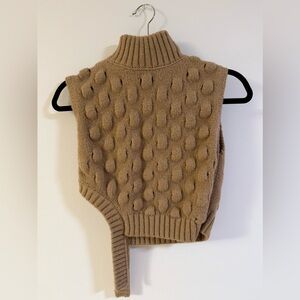 Sweaters | Zara High Neck Knit Vest | brown/tan color in size S